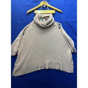 Cozy‎ Womens Dakota Collective Turtleneck Poncho Sweater L Mauve